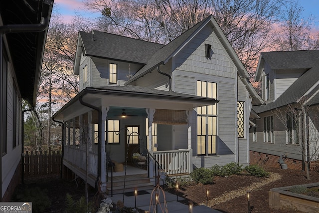 view of front of house with covered porch