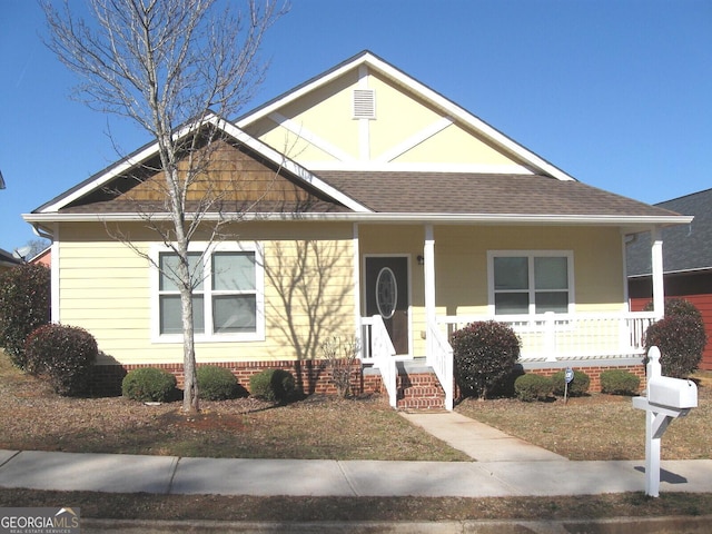 view of front of property with a porch