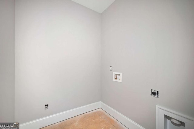 laundry room featuring hookup for an electric dryer and washer hookup