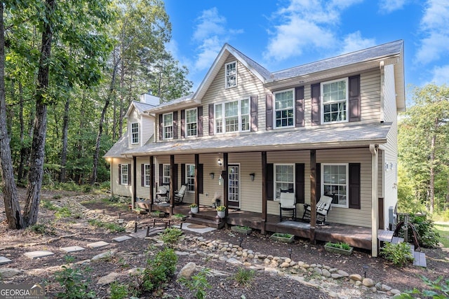 view of front of house with covered porch