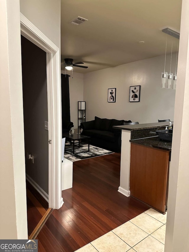 hall featuring light hardwood / wood-style floors