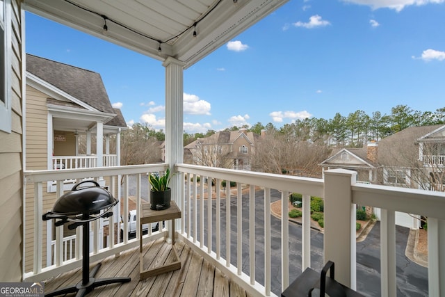 balcony featuring area for grilling