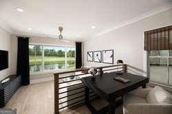 dining space with hardwood / wood-style flooring and crown molding