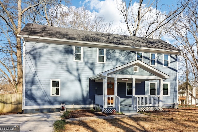 view of front of house featuring covered porch