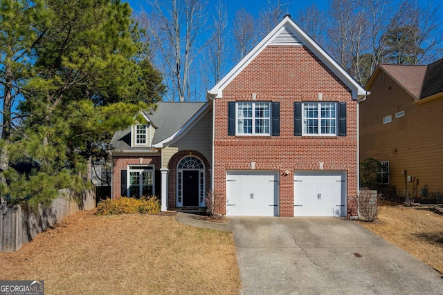 view of property with a garage