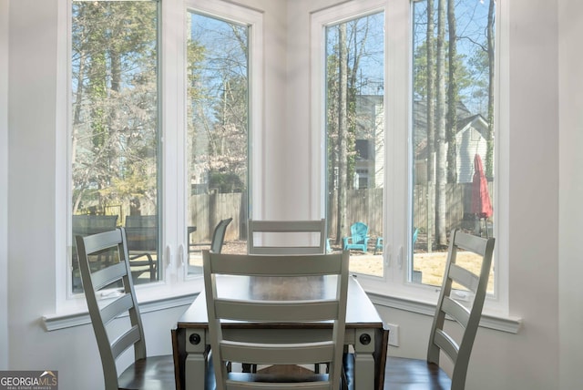 view of dining room