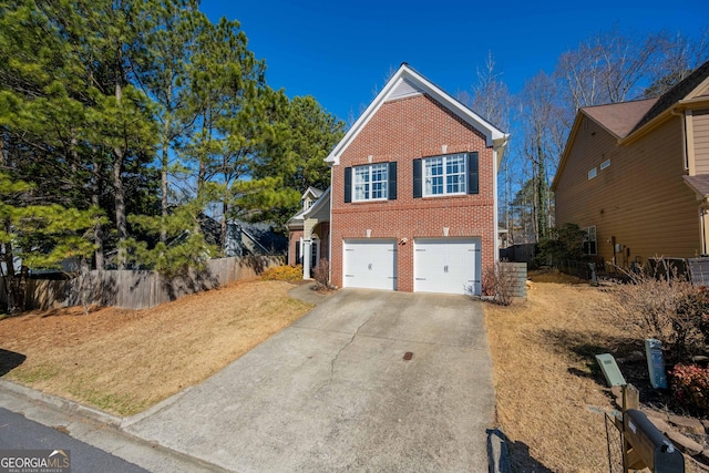 view of front property with a garage