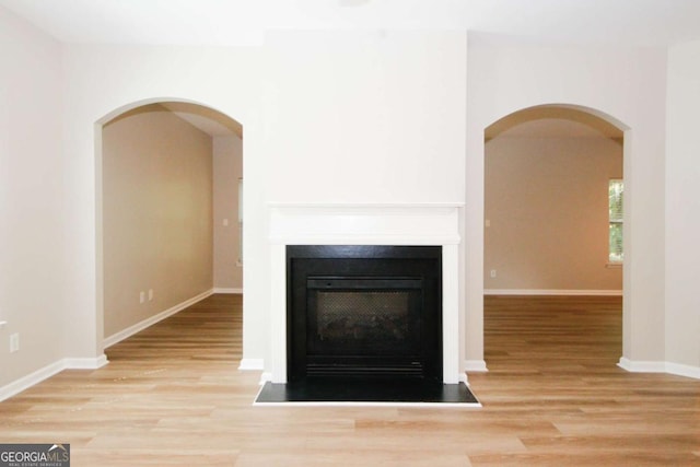 interior details featuring wood-type flooring