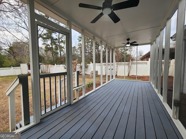 unfurnished sunroom featuring plenty of natural light