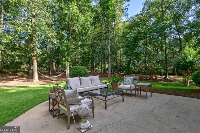 view of patio / terrace with an outdoor hangout area