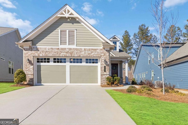 craftsman-style house with a front lawn