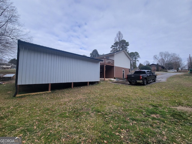 view of home's exterior featuring a yard