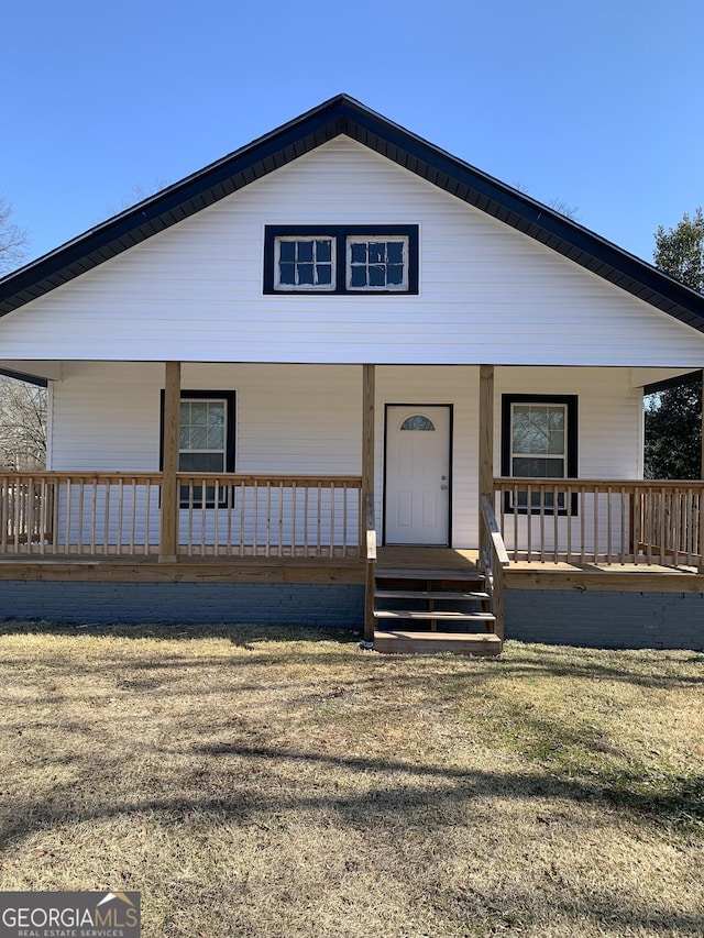 view of front facade featuring a porch