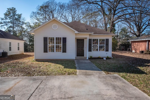 bungalow-style home featuring central AC