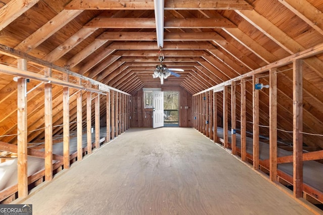 view of unfinished attic