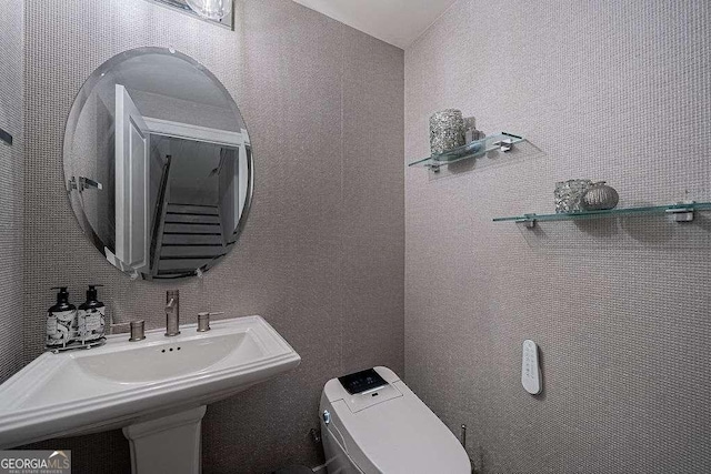 bathroom with toilet and sink