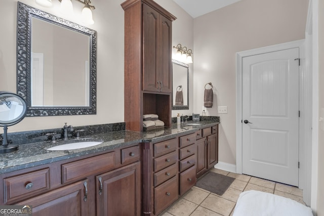 bathroom featuring vanity and tile patterned floors