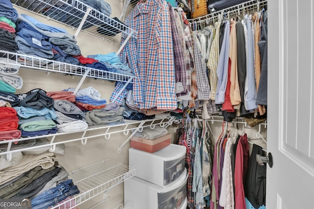 view of walk in closet