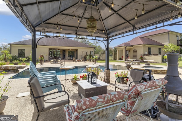 view of patio with a gazebo