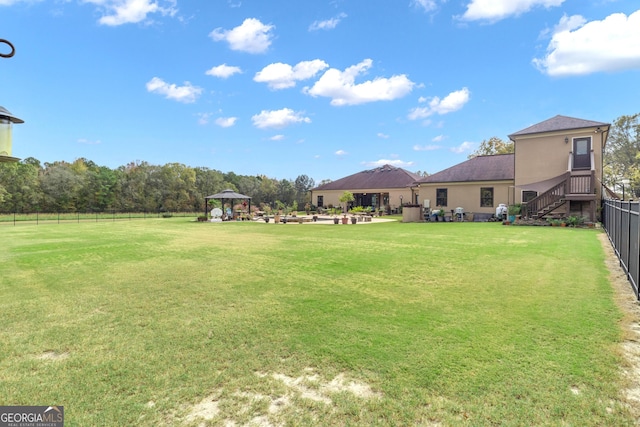 view of yard featuring a gazebo