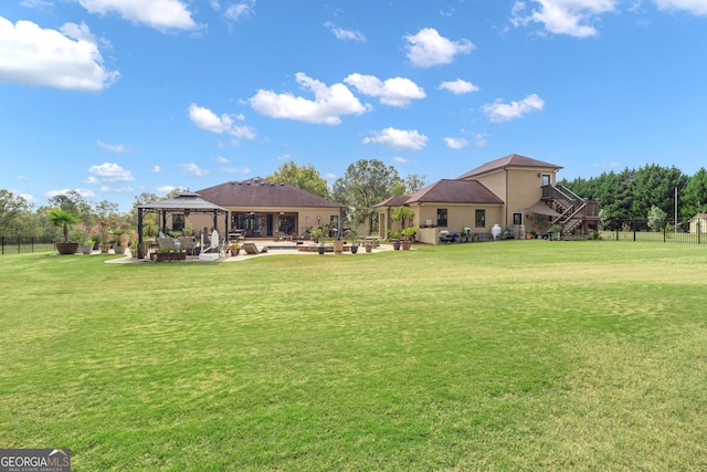 view of yard with a gazebo