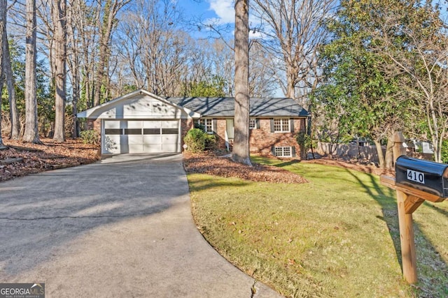 ranch-style house with a front lawn