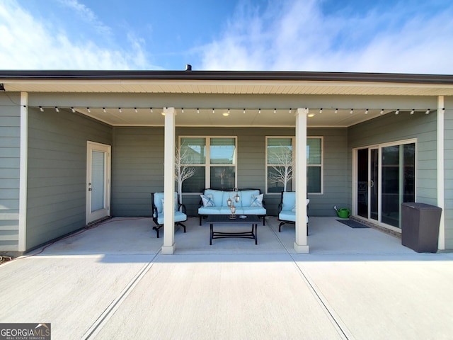 view of patio featuring an outdoor living space