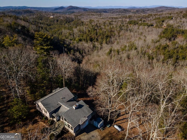 aerial view featuring a mountain view