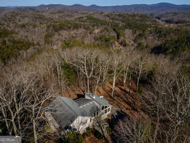 aerial view featuring a mountain view