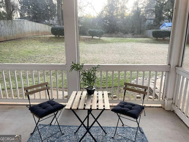 view of sunroom / solarium