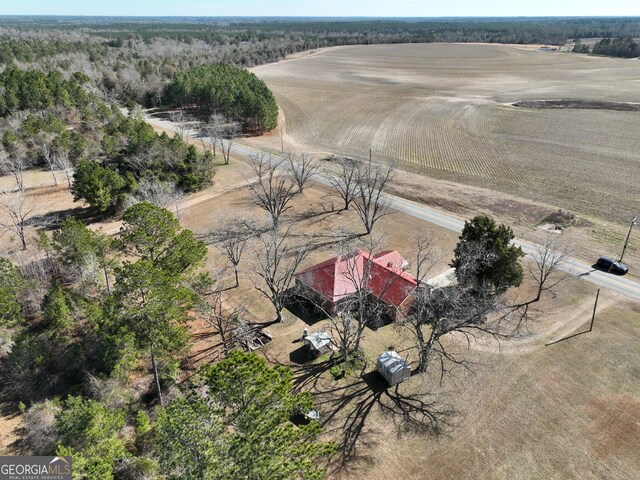 bird's eye view with a rural view