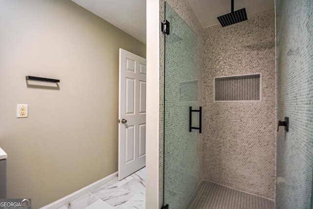 bathroom with an enclosed shower