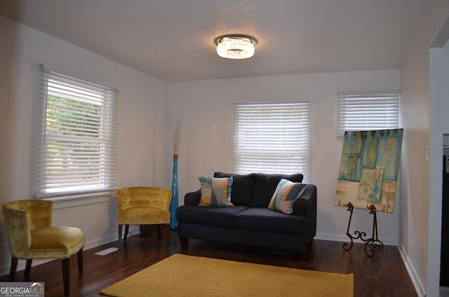 4447 Pharr Ave, Macon, GA 31204 - living room with dark hardwood / wood-style flooring