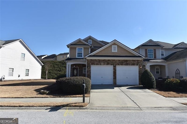 craftsman-style home with a garage