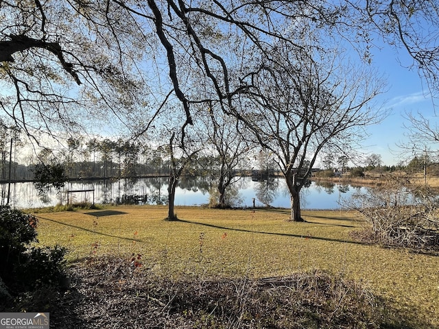 view of yard featuring a water view