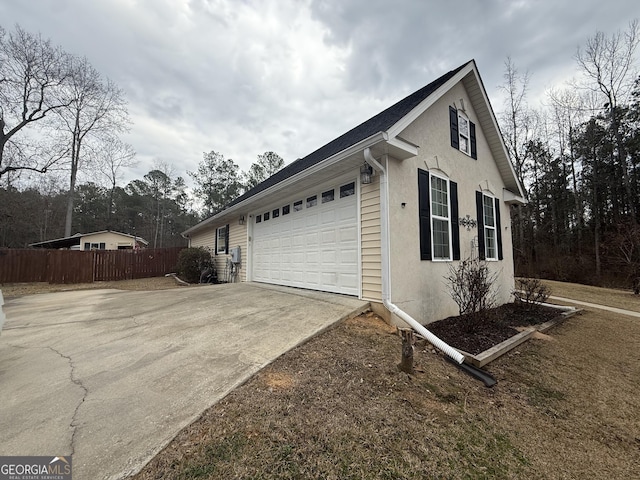 view of home's exterior featuring a garage