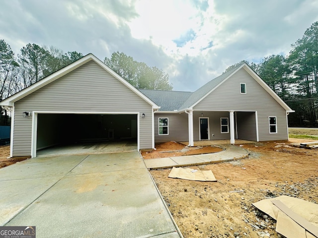 view of front of home with a garage