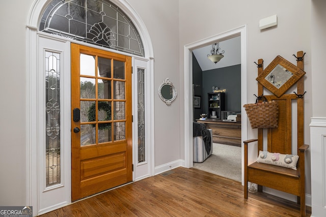 entryway featuring hardwood / wood-style flooring