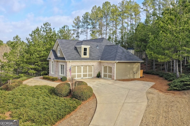 view of front facade with a garage