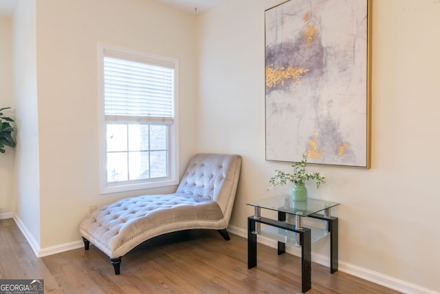 sitting room featuring hardwood / wood-style flooring