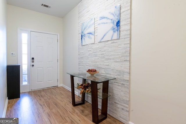 foyer featuring light hardwood / wood-style flooring