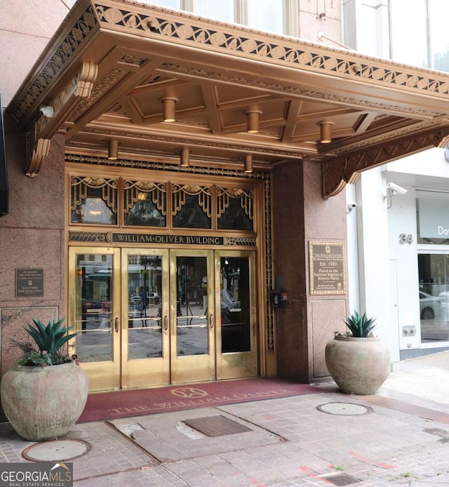 entrance to property with french doors