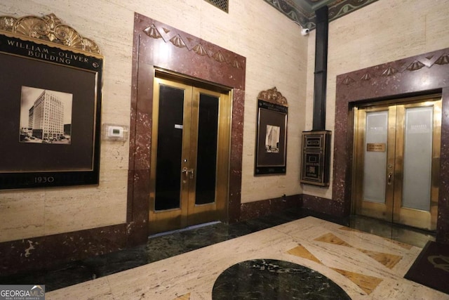 corridor with french doors