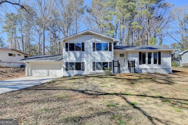 split level home featuring a garage