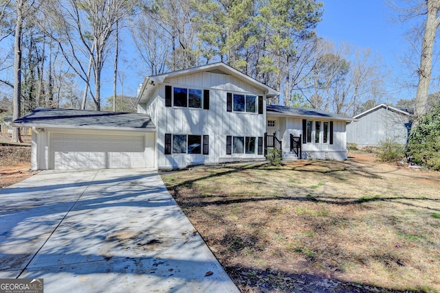 tri-level home featuring a garage