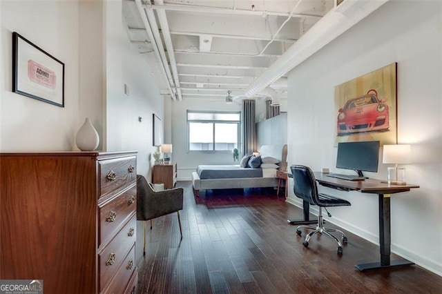 office featuring dark hardwood / wood-style floors