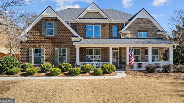 craftsman inspired home featuring a porch