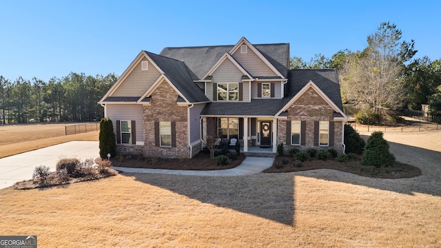 craftsman inspired home with a porch