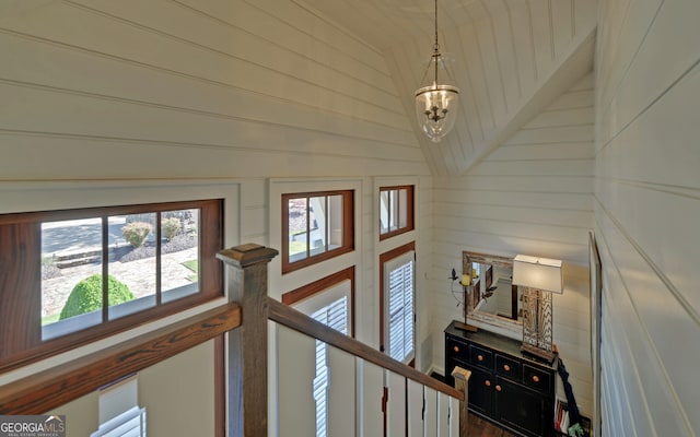 interior space featuring a notable chandelier