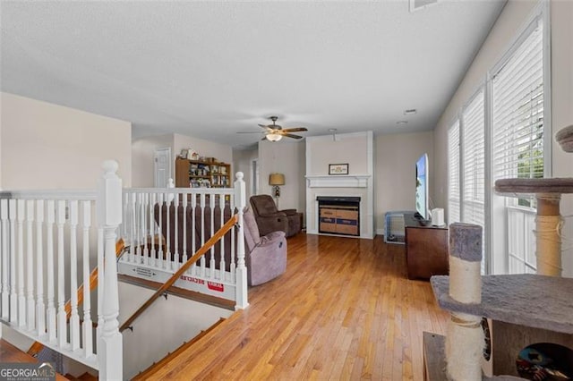 living room with hardwood / wood-style flooring